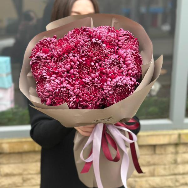Букет из одноголовых хризантем " Весенний флёр"
